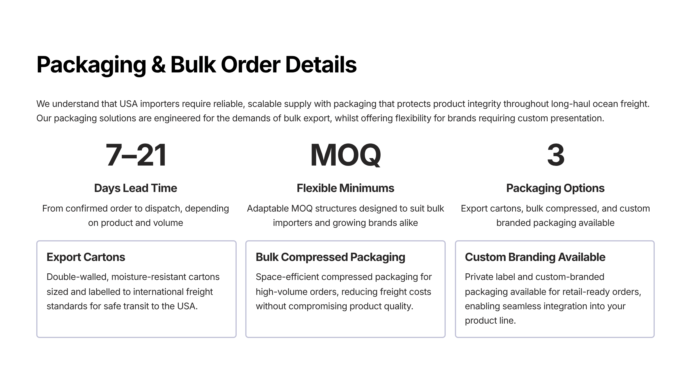 10 Packaging and Bulk Order Details