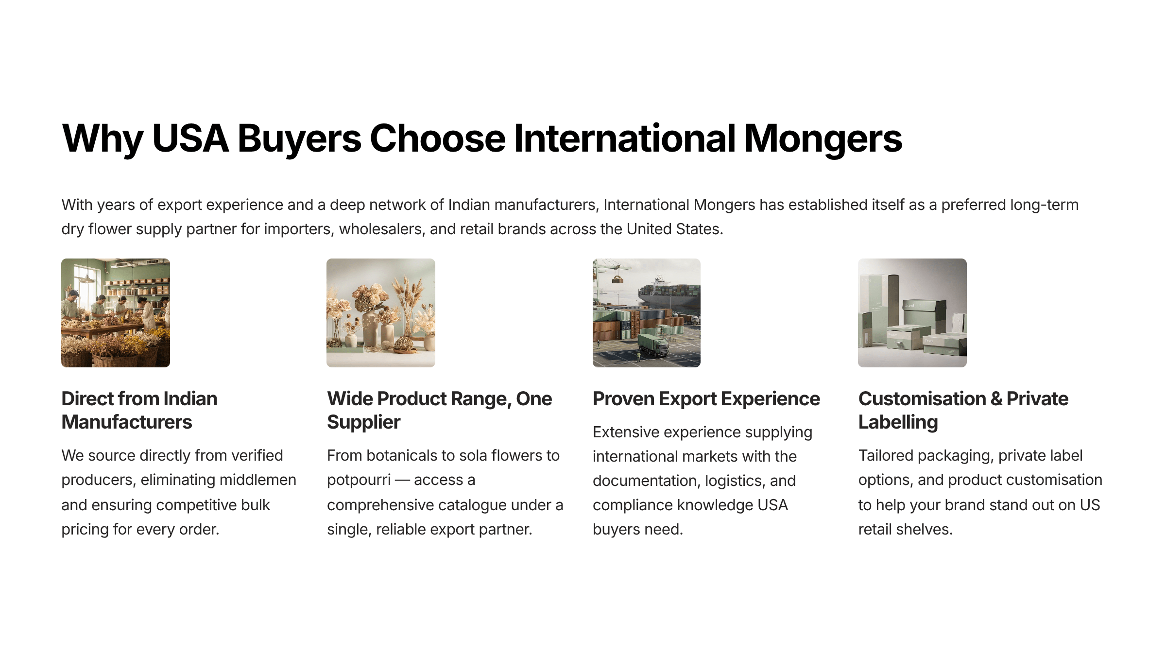 11 Why USA Buyers Choose International Mongers
