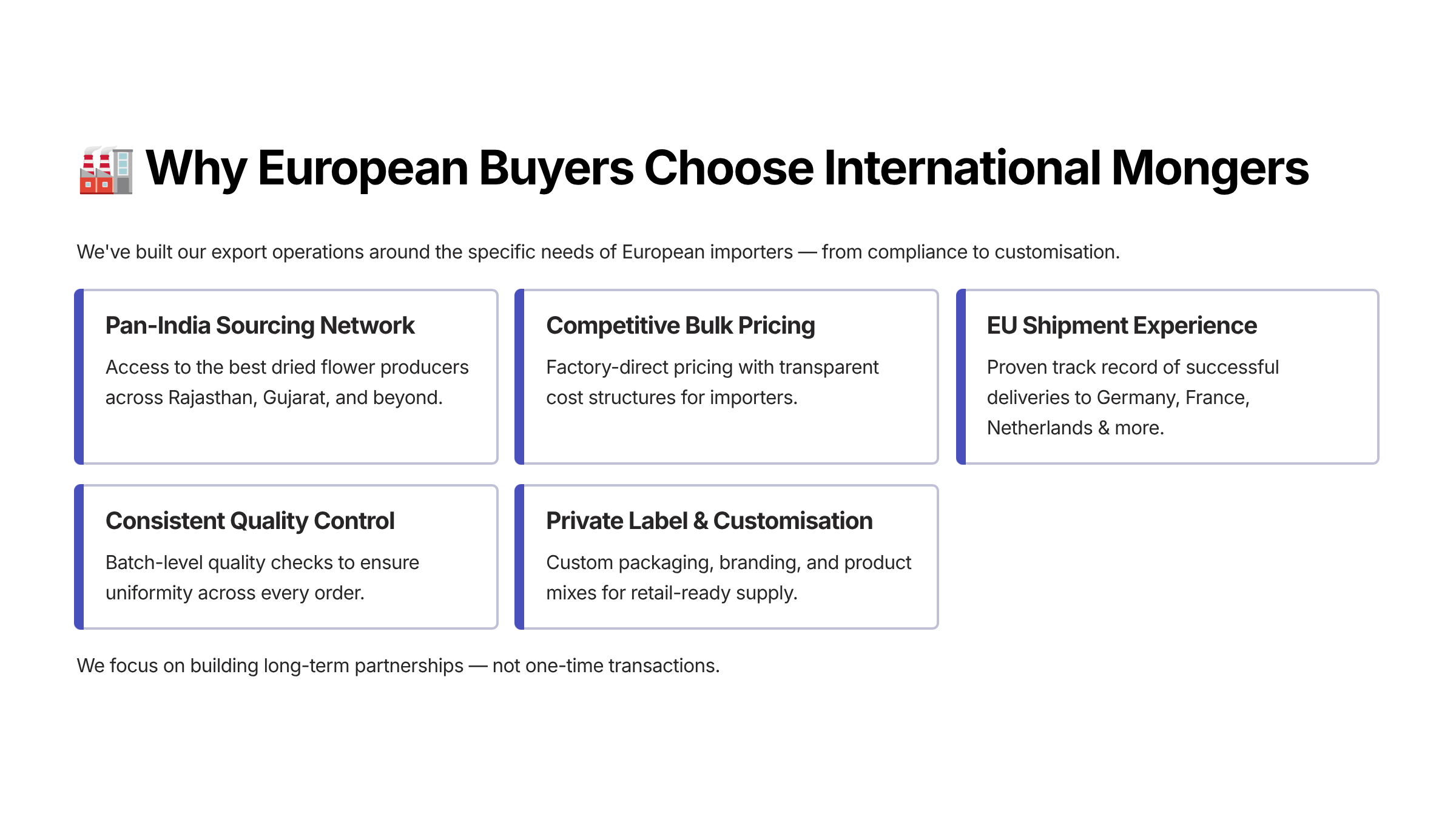 12 Why European Buyers Choose International Mongers