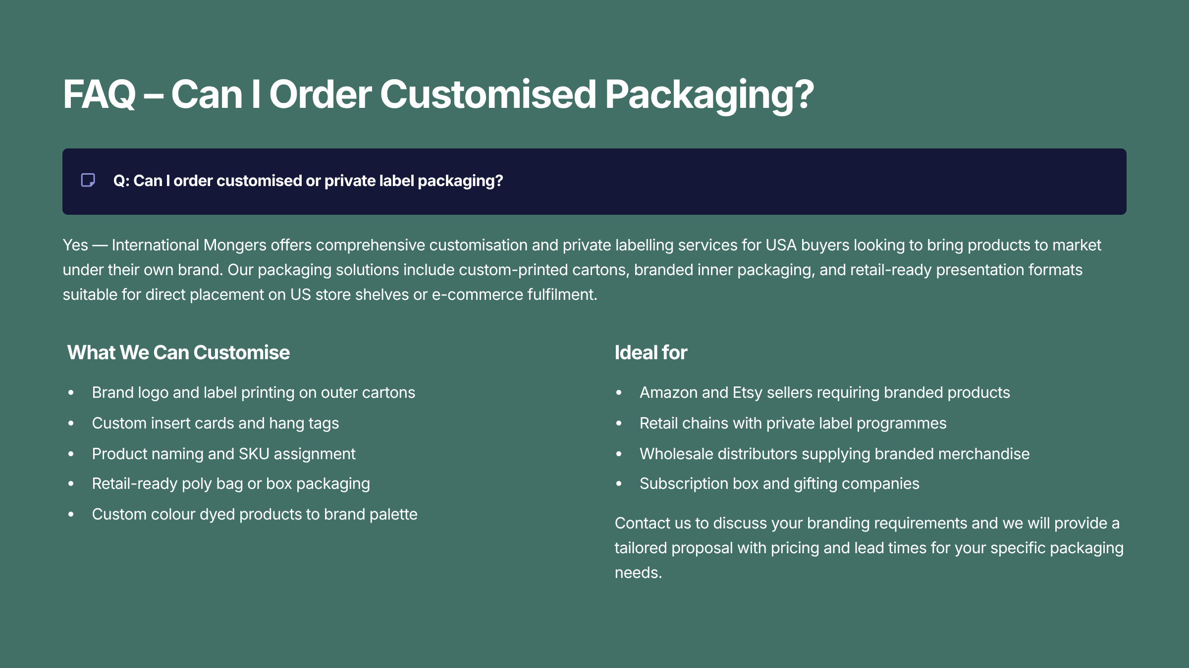 16 FAQ Can I Order Customised Packaging