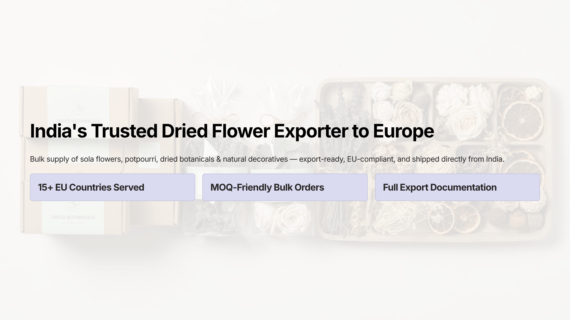 1 Indias Trusted Dried Flower Exporter to Europe