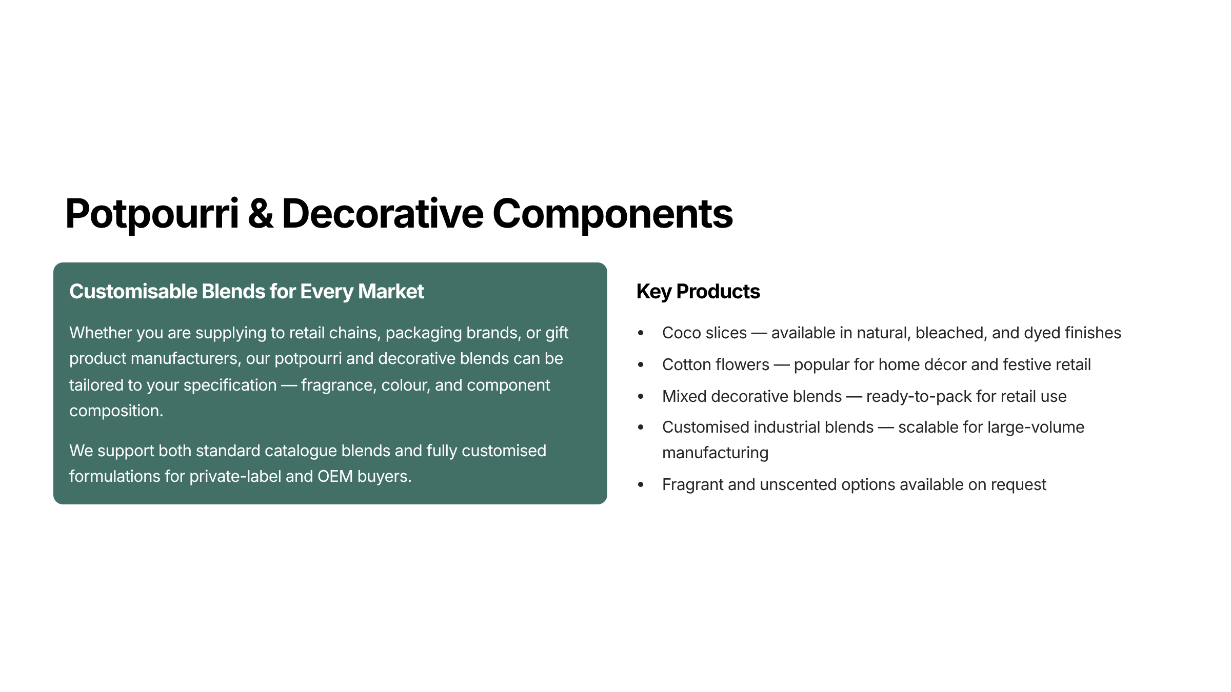 4 Potpourri and Decorative Components