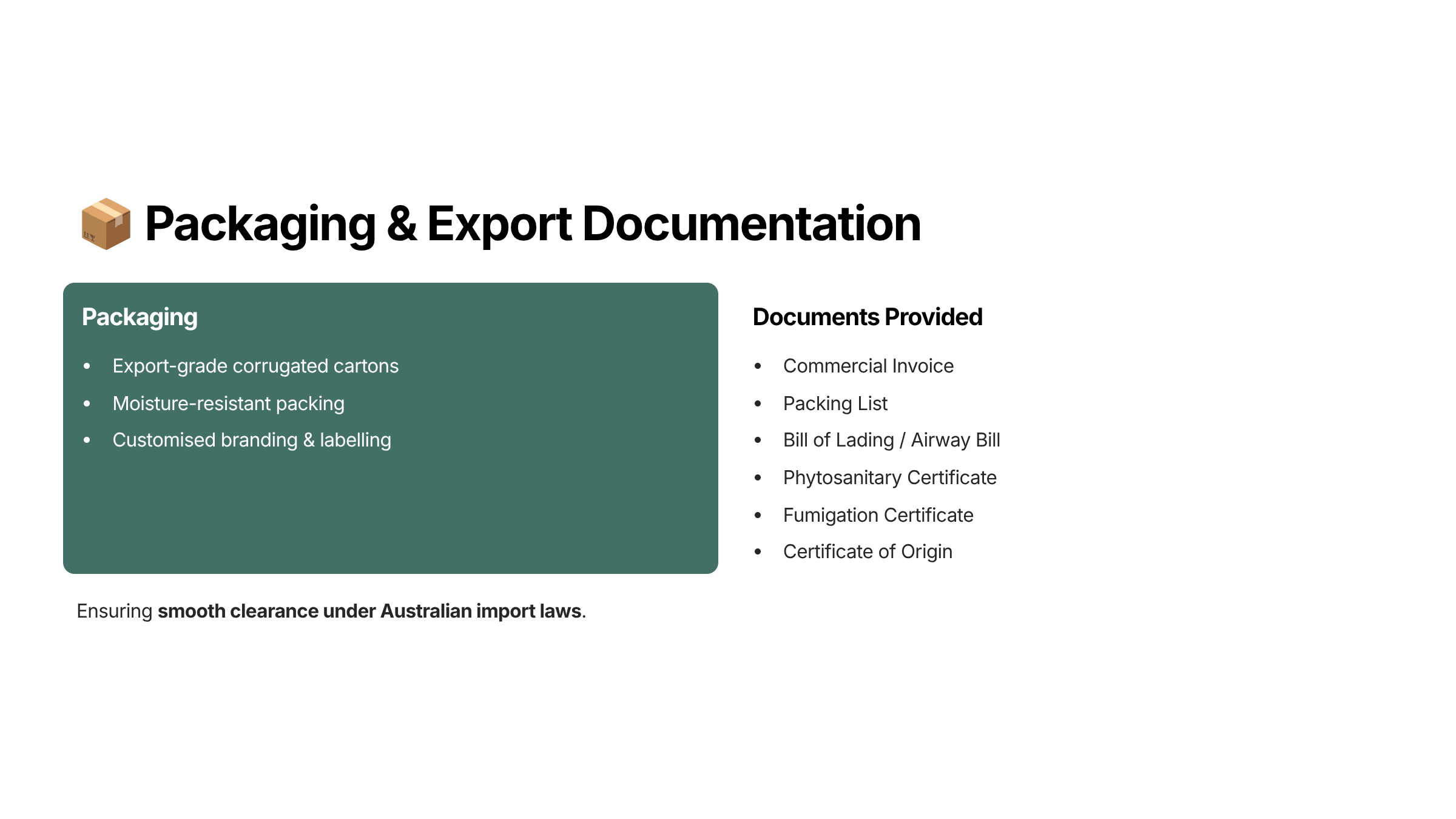 6 Packaging and Export Documentation