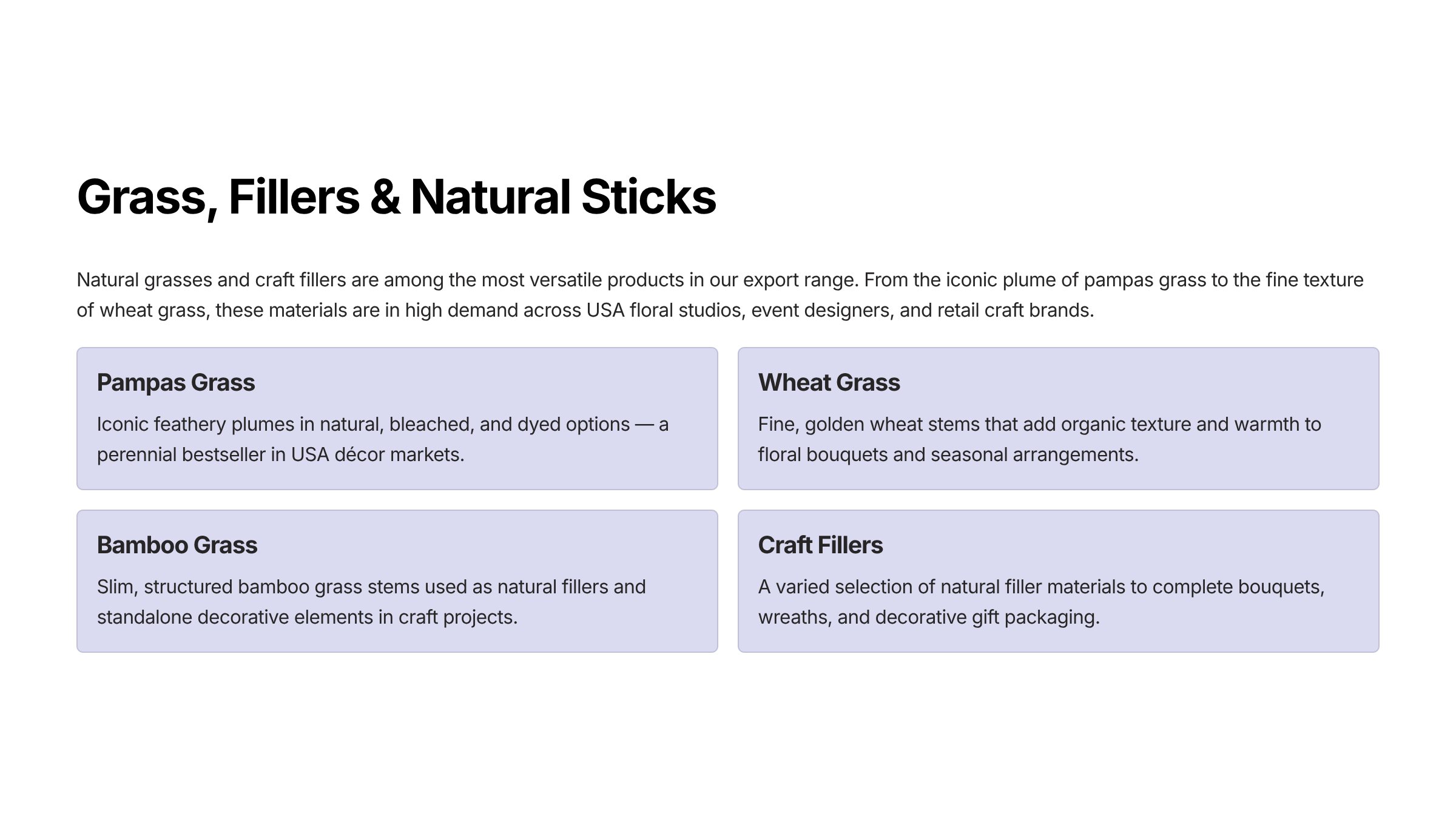 7 Grass Fillers and Natural Sticks