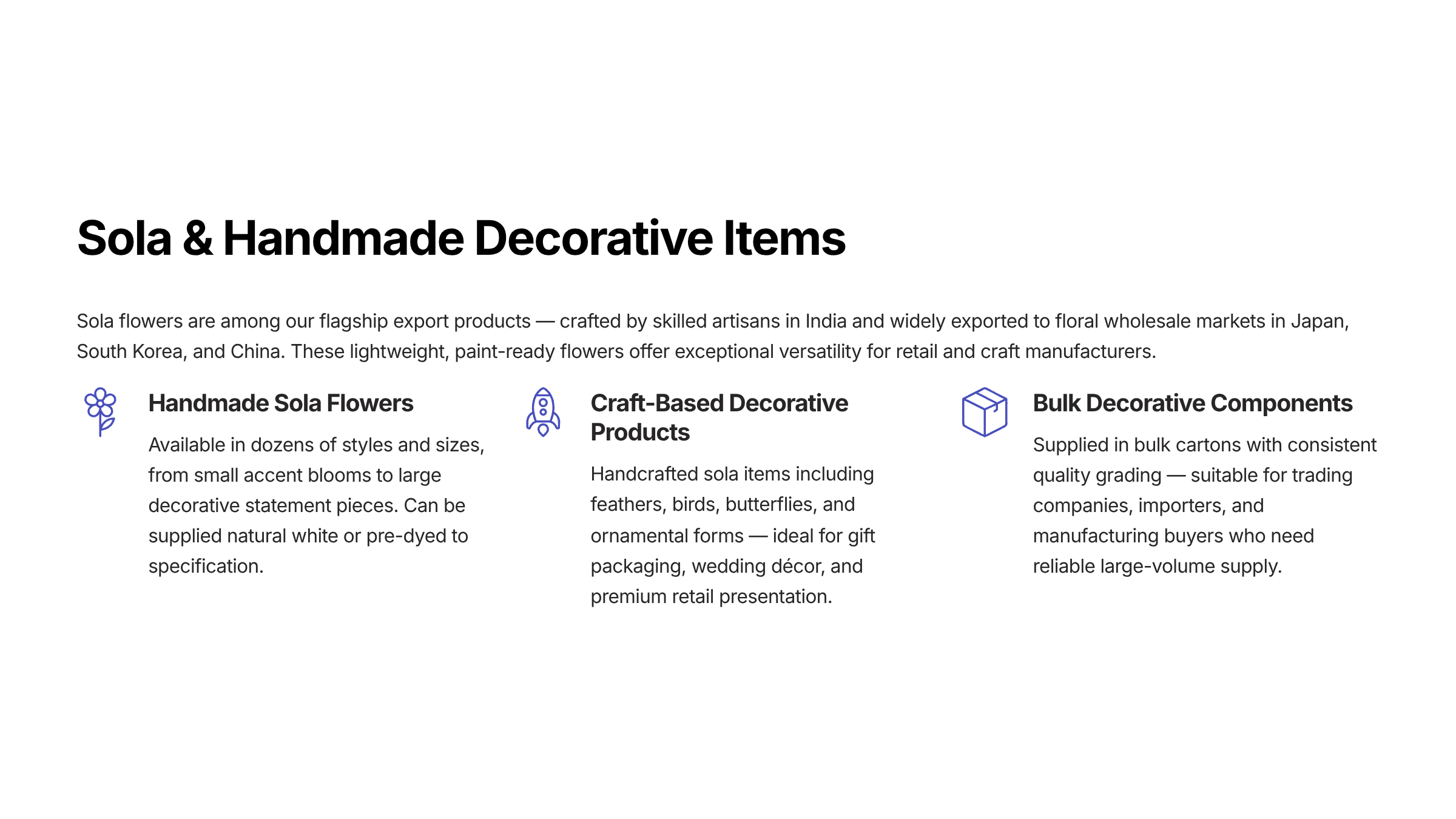 7 Sola and Handmade Decorative Items